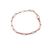 Bracelets 6" / Rose Gold Small 14K Gold Paper Clip Link Bracelet, no clasp