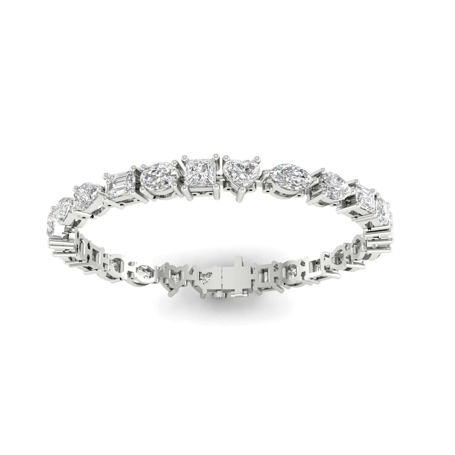 Bracelets 6" / White Gold / 14K 14K or 18K Gold and multi-shape Diamond 12.5 ct Tennis Bracelet, Lab Grown