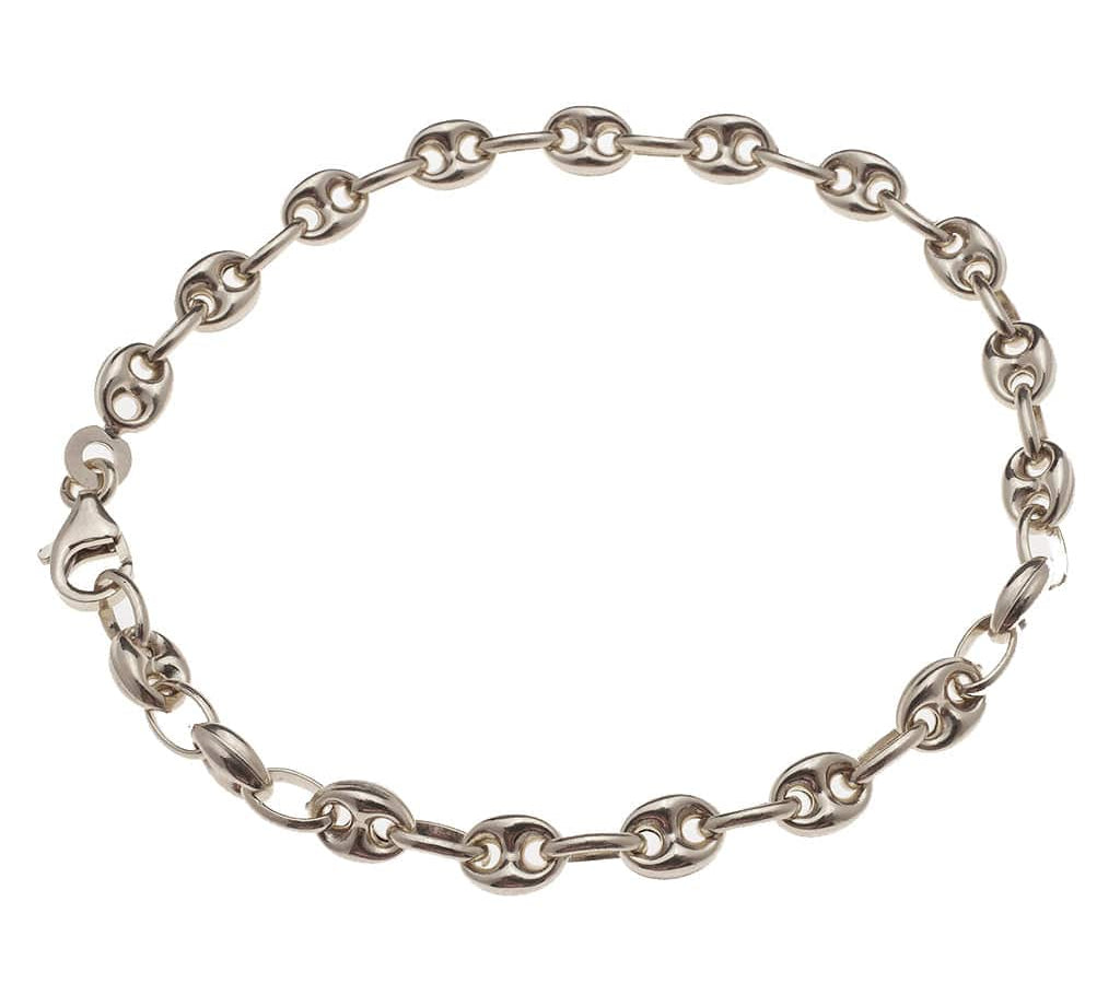 Bracelets 6" / White Gold 14K Gold Anchor Chain Bracelet 5mm