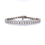 Bracelets 6" / White Gold / 14K Large 14K Gold and Diamond Tennis Bracelet 4-Prong Setting