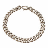 Bracelets 6" / White Gold Flat Cuban Link 14K Gold Bracelet 6.5mm