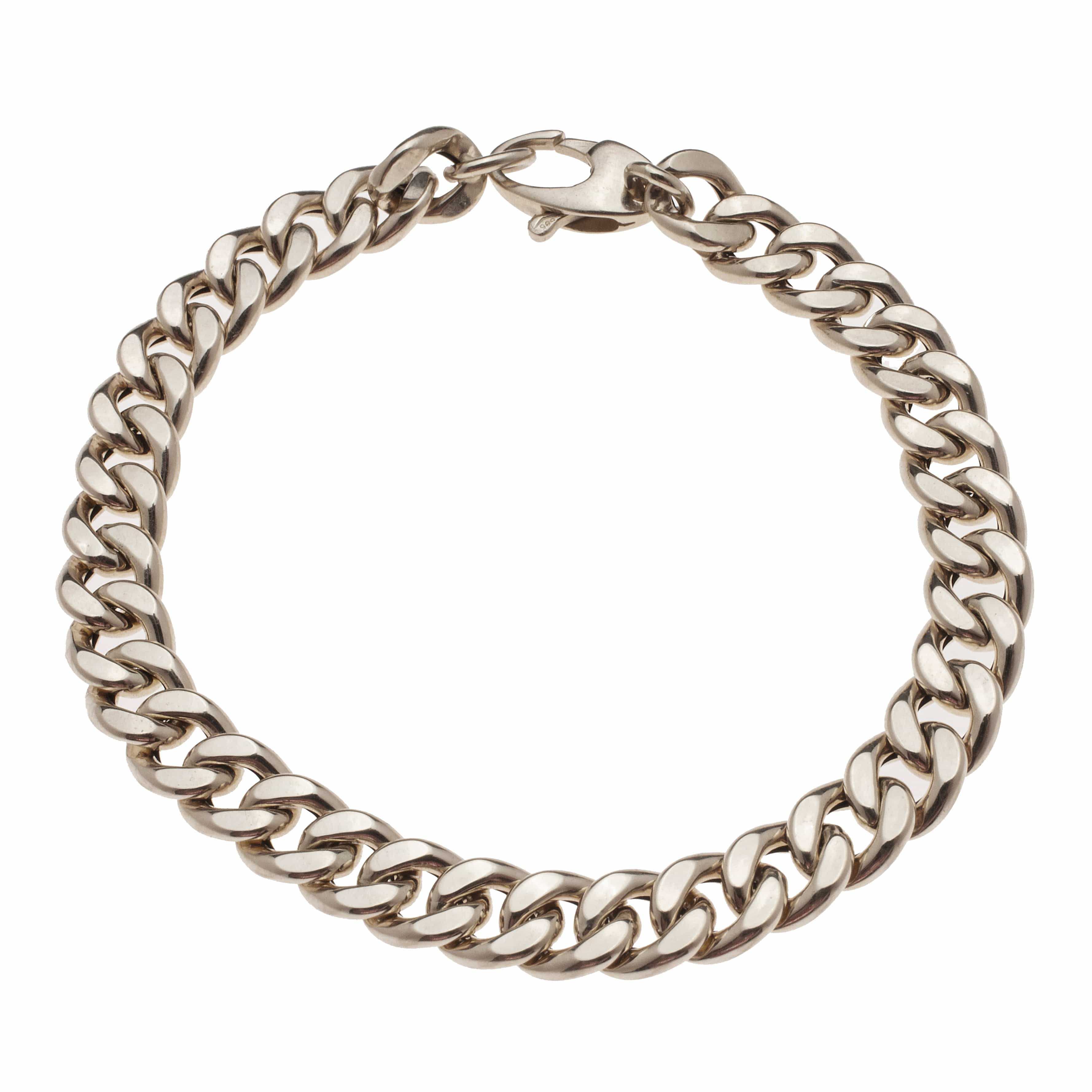 Bracelets 6" / White Gold Flat Cuban Link 14K Gold Bracelet 6.5mm