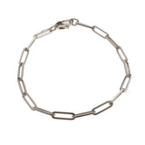 Bracelets 6" / White Gold Large 14K Gold Paper Clip Link Bracelet