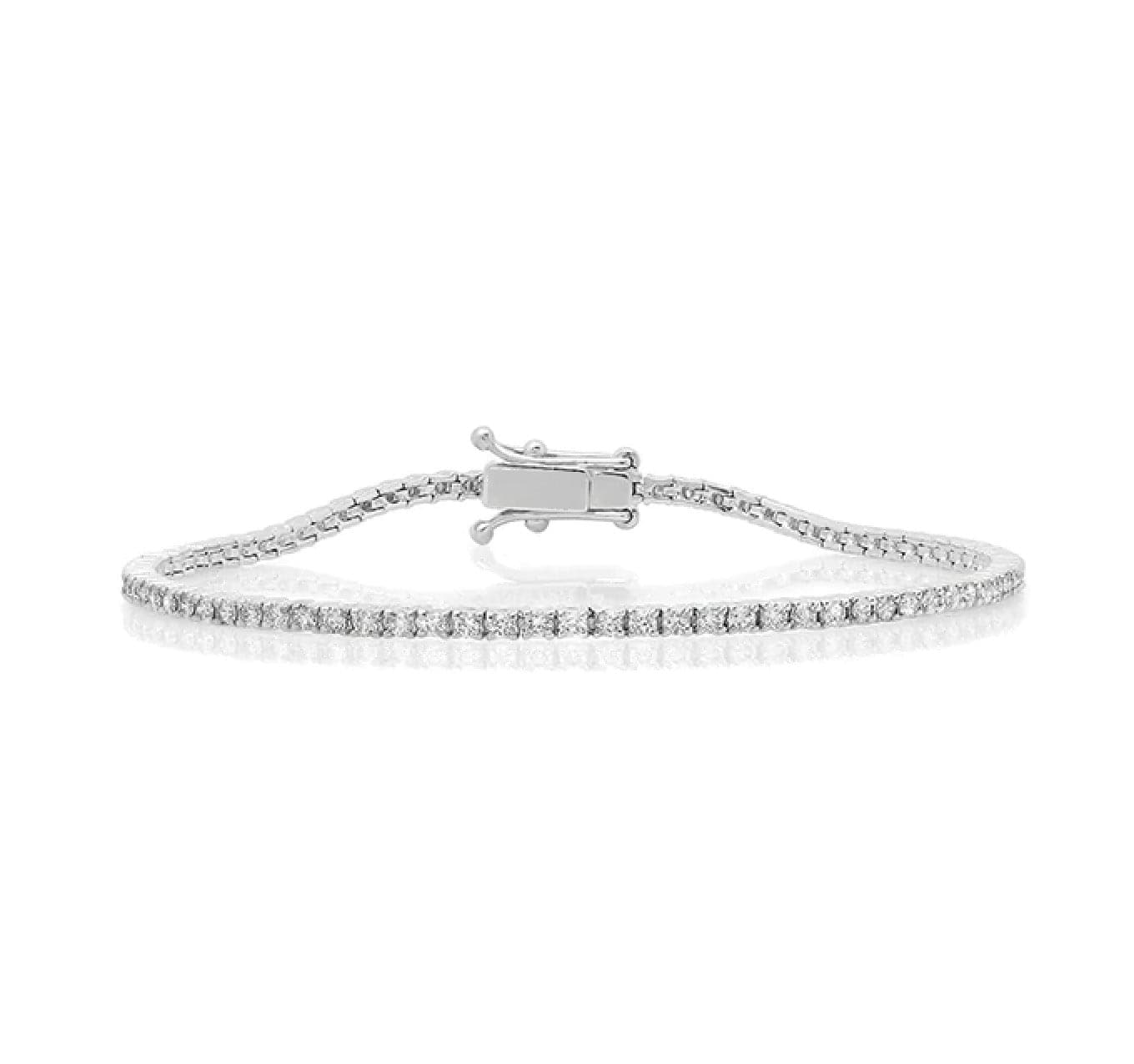 Bracelets 6" / white gold Mini 14K Gold and Diamond Tennis Bracelet  1-1.3 ct 4-Prong Setting