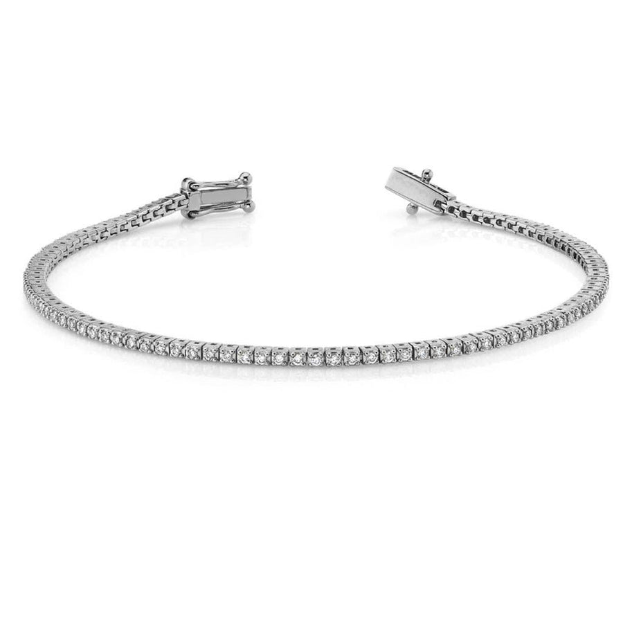 Bracelets 6" / White Gold Small 14K Gold and Diamond Tennis Bracelet