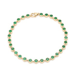 Bracelets 6" / yellow gold / 14K 14K & 18K Gold Emerald Bezel Link Bracelet
