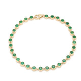 Bracelets 6" / yellow gold / 14K 14K & 18K Gold Emerald Bezel Link Bracelet