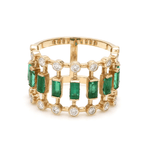 Bracelets 6" / yellow gold / 14K 14K & 18K Gold Emerald Dot-Dash Ring