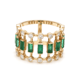 Bracelets 6" / yellow gold / 14K 14K & 18K Gold Emerald Dot-Dash Ring