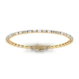 Bracelets 6" / Yellow Gold / 14K 14K & 18K Gold horizontal Baguette Cut DiamondTennis Bracelet 7 ct, 4-prong setting, Lab Grown