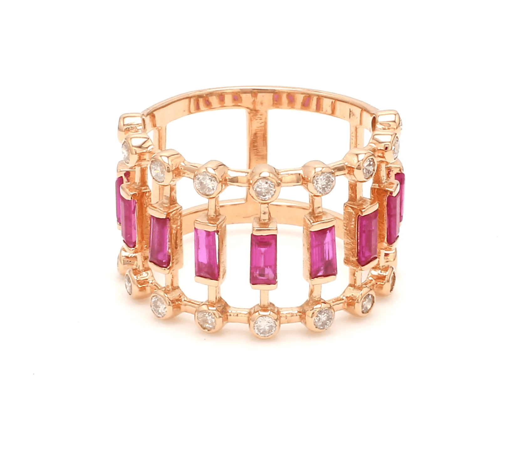 Bracelets 6" / yellow gold / 14K 14K & 18K Gold Ruby Dot-Dash Ring