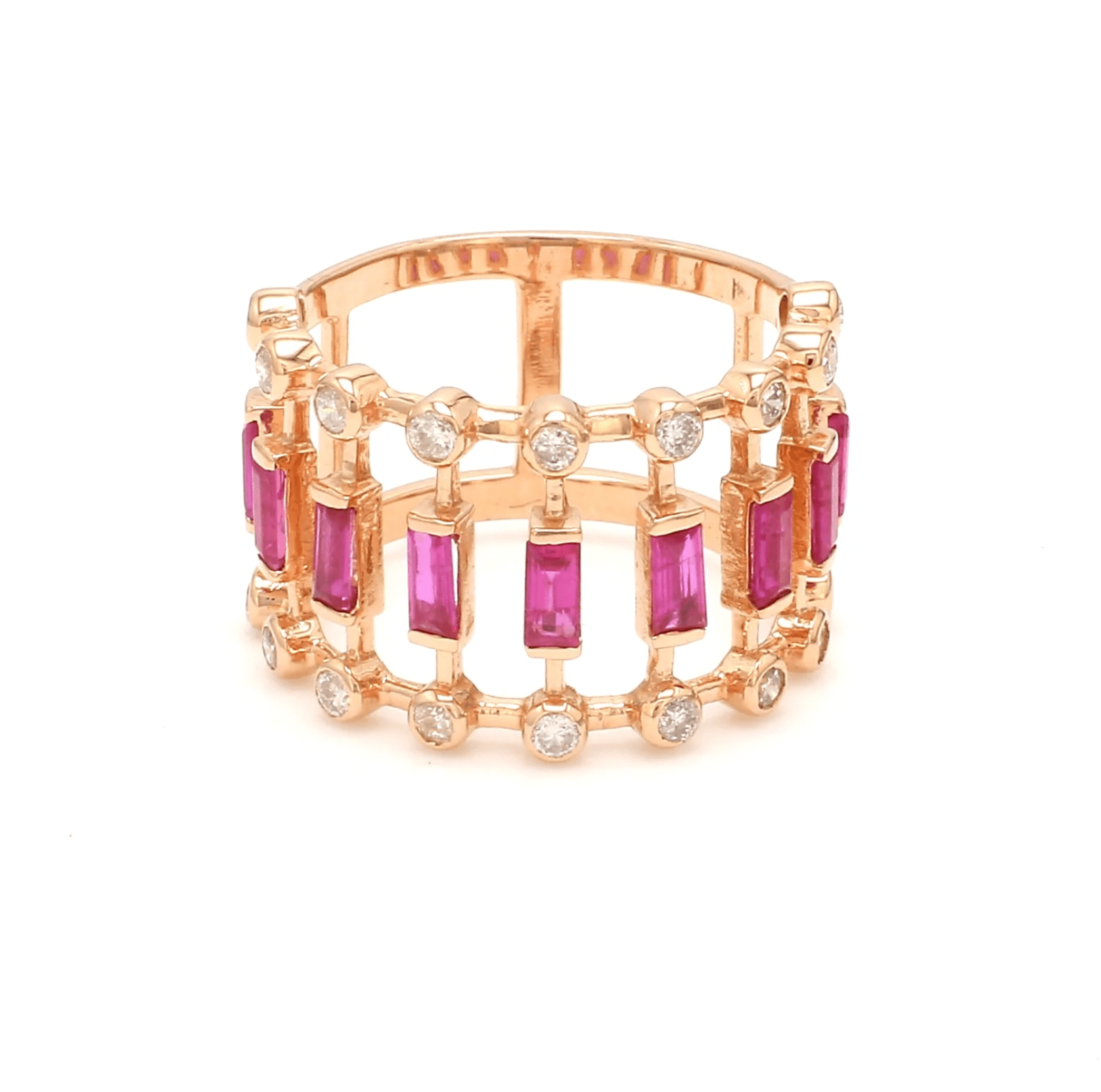 Bracelets 6" / yellow gold / 14K 14K & 18K Gold Ruby Dot-Dash Ring