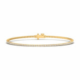 Bracelets 6" / Yellow Gold / 14K 14K or 18K Gold Diamond Mini Tennis Bracelet 1.4 ct 4-prong setting, Lab Grown