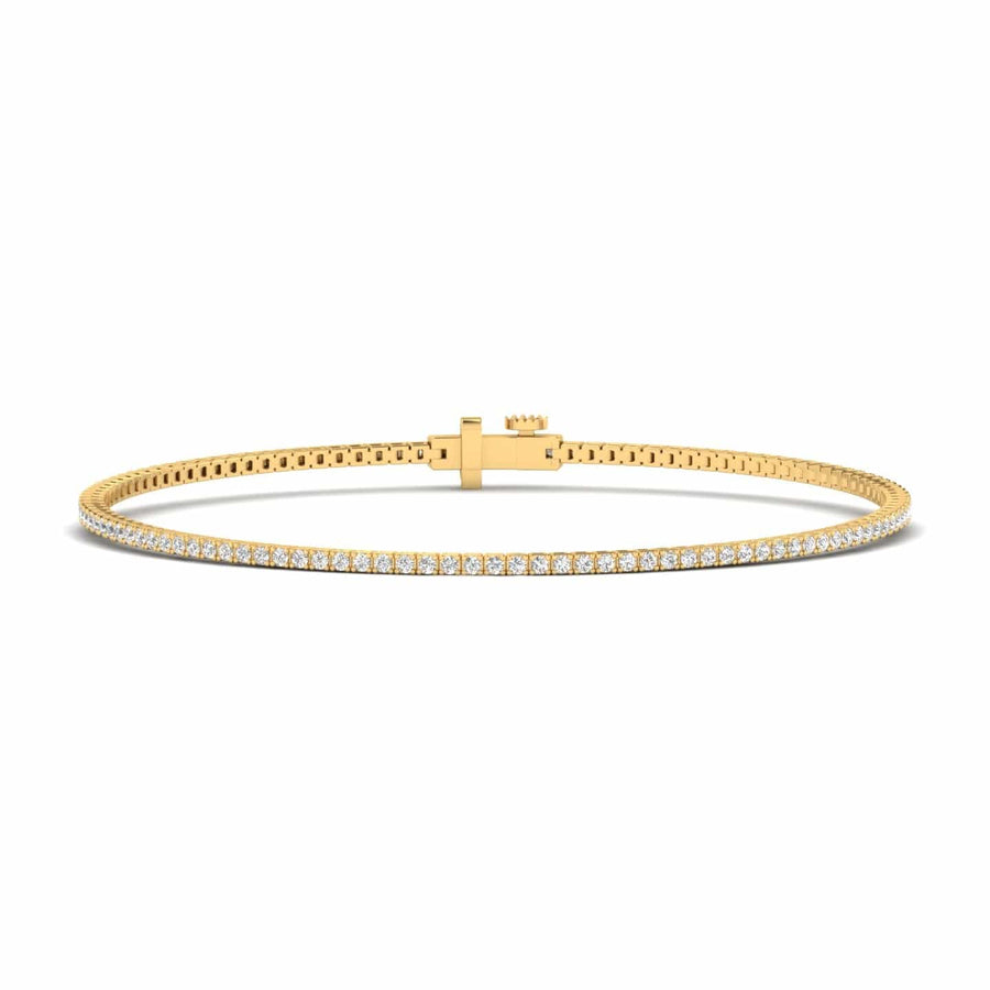 Bracelets 6" / Yellow Gold / 14K 14K or 18K Gold Diamond Mini Tennis Bracelet 1.4 ct 4-prong setting, Lab Grown