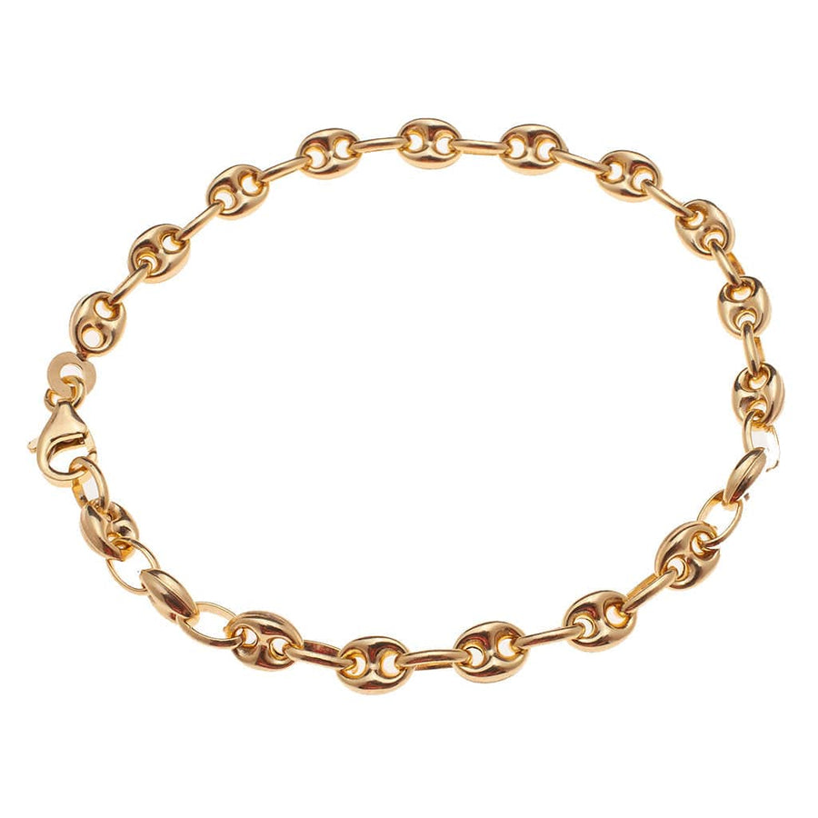 Bracelets 6" / Yellow Gold 14K Gold Anchor Chain Bracelet 5mm