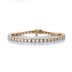 Bracelets 6" / Yellow Gold / 14K Large 14K Gold and Diamond Tennis Bracelet 4-Prong Setting