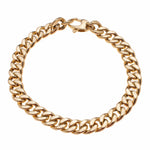 Bracelets 6" / Yellow Gold Flat Cuban Link 14K Gold Bracelet 6.5mm