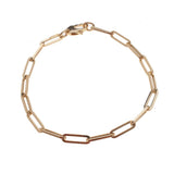 Bracelets 6" / Yellow Gold Large 14K Gold Paper Clip Link Bracelet