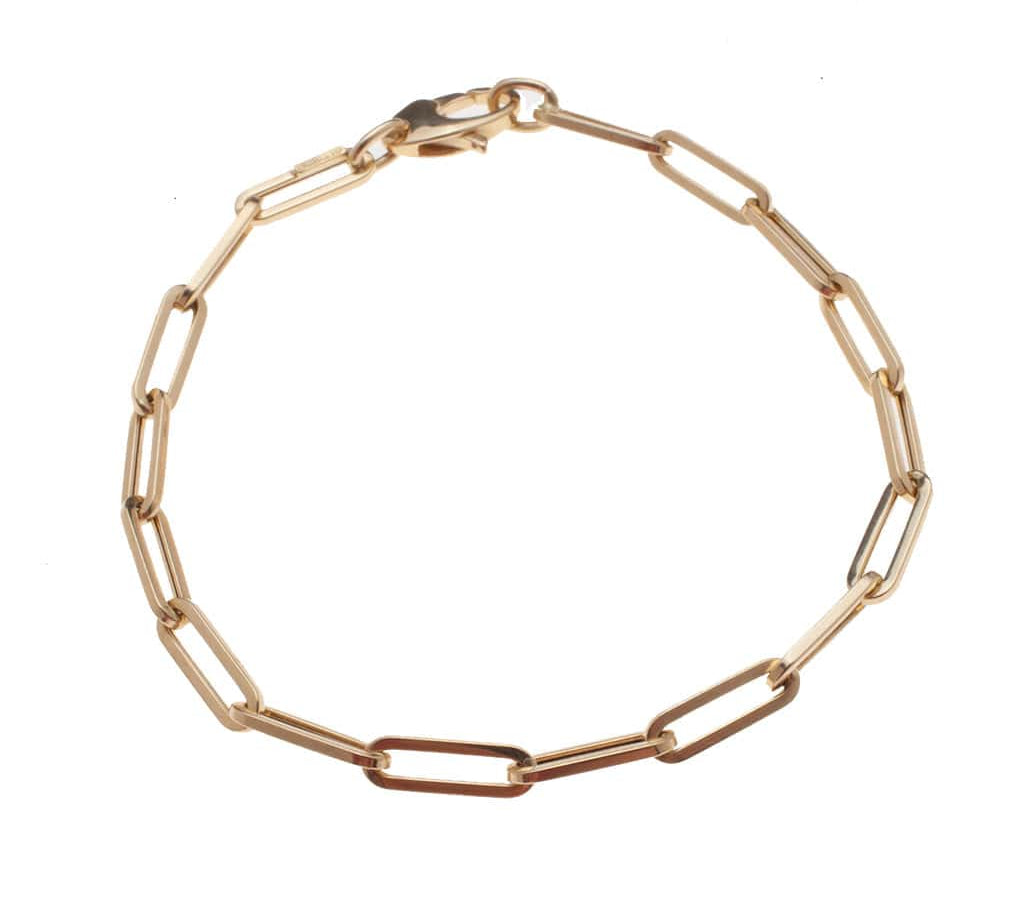 Bracelets 6" / Yellow Gold Large 14K Gold Paper Clip Link Bracelet