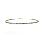 Bracelets 6" / Yellow Gold Mini 14K Gold and Blue Sapphire Tennis Bracelet, Invisible Setting