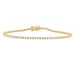 Bracelets 6" / yellow gold Mini 14K Gold and Diamond Tennis Bracelet  1-1.3 ct 4-Prong Setting