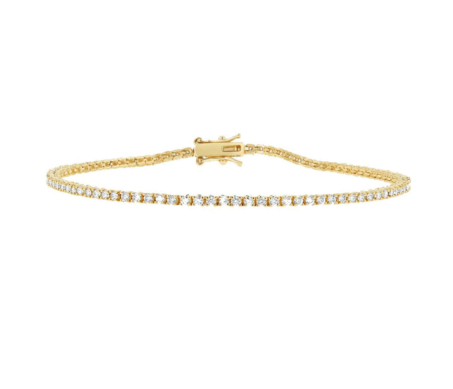 Bracelets 6" / yellow gold Mini 14K Gold and Diamond Tennis Bracelet  1-1.3 ct 4-Prong Setting
