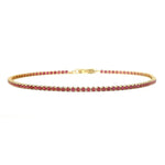 Bracelets 6" / Yellow Gold Mini 14K Gold and Ruby Tennis Bracelet, Invisible Setting