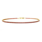 Bracelets 6" / Yellow Gold Mini 14K Gold and Ruby Tennis Bracelet, Invisible Setting