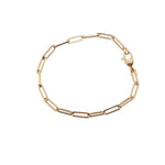 Bracelets 6" / Yellow Gold Small 14K Gold Paper Clip Link Bracelet, no clasp