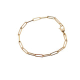 Bracelets 6" / Yellow Gold Small 14K Gold Paper Clip Link Bracelet, no clasp