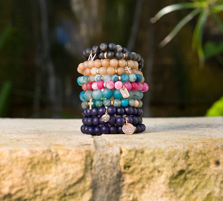 Bracelets 7" Black Onyx Beads with 14K Gold and Diamonds