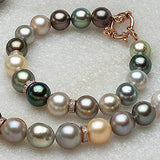 Bracelets 7" Tahitian Pearl Bracelet with Diamonds