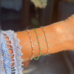 Bracelets Green Green Enamel Beaded Bracelet