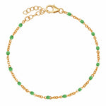 Bracelets Green Green Enamel Beaded Bracelet