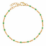 Bracelets Green Green Enamel Beaded Bracelet
