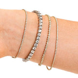 Bracelets Large 14K Gold and Diamond Tennis Bracelet 4-Prong Setting