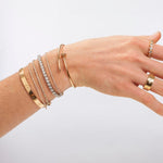 Bracelets Large 14K Gold and Diamond Tennis Bracelet 4-Prong Setting