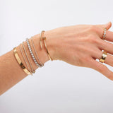 Bracelets Large 14K Gold and Diamond Tennis Bracelet 4-Prong Setting