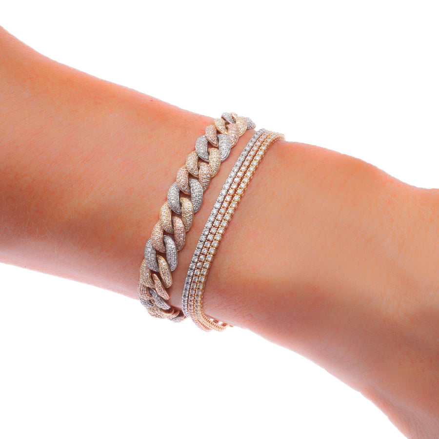 Tri color sales cuban link bracelet