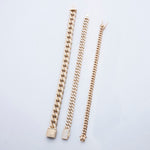 Bracelets Medium 14K Gold Jagged Cuban Link Micro-Pave Diamonds and Diamond Clasp