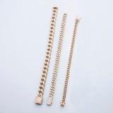Bracelets Medium 14K Gold Jagged Cuban Link Micro-Pave Diamonds and Diamond Clasp