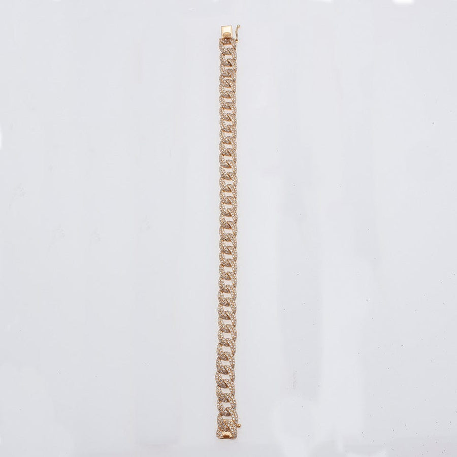 Bracelets Medium 14K Gold & Micro-Pave Diamonds Cuban Chain Bracelet Signature Piece