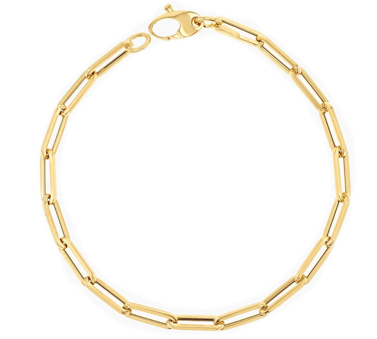 Bracelets Medium 14K Gold Paper Clip Link Bracelet