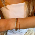 Bracelets Mini 14K Gold and Blue Sapphire Tennis Bracelet, Invisible Setting