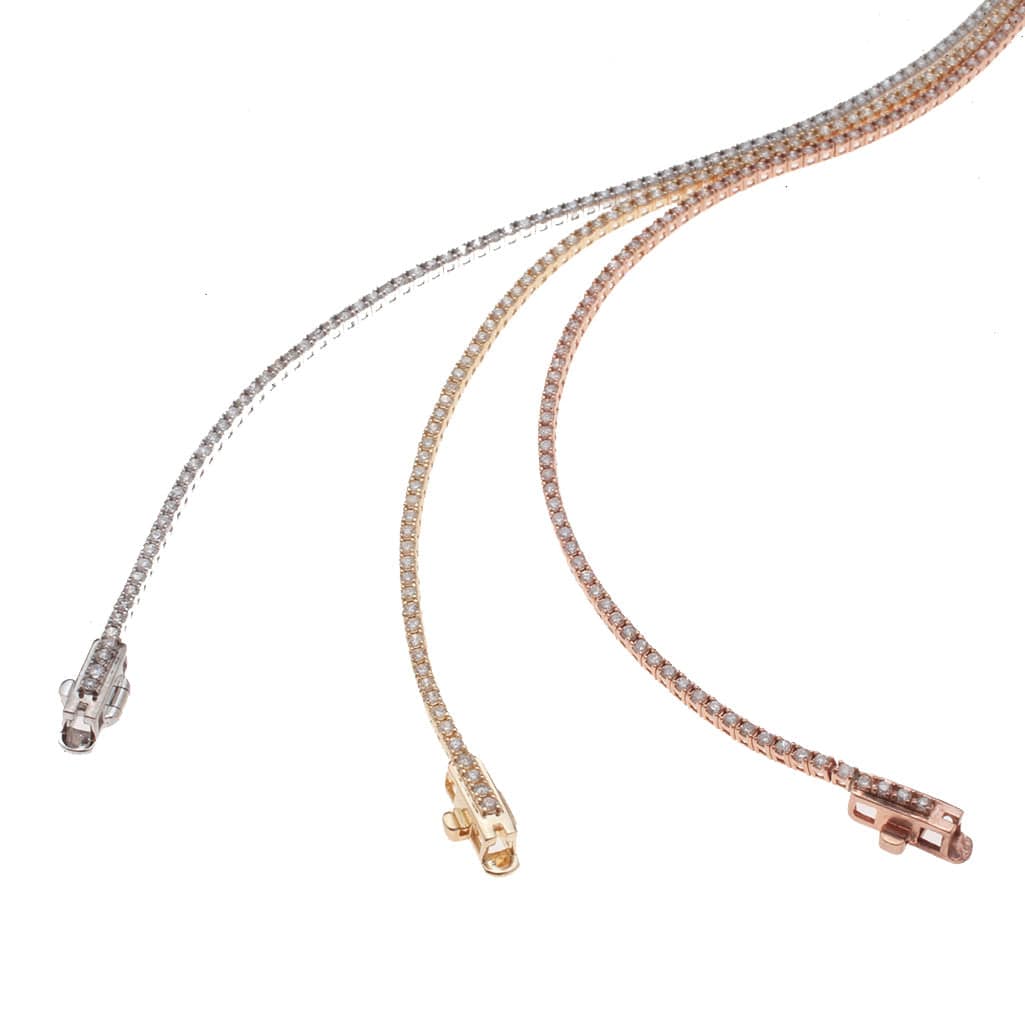 Bracelets Mini 14K Gold and Diamond Tennis Bracelet  1-1.3 ct 4-Prong Setting