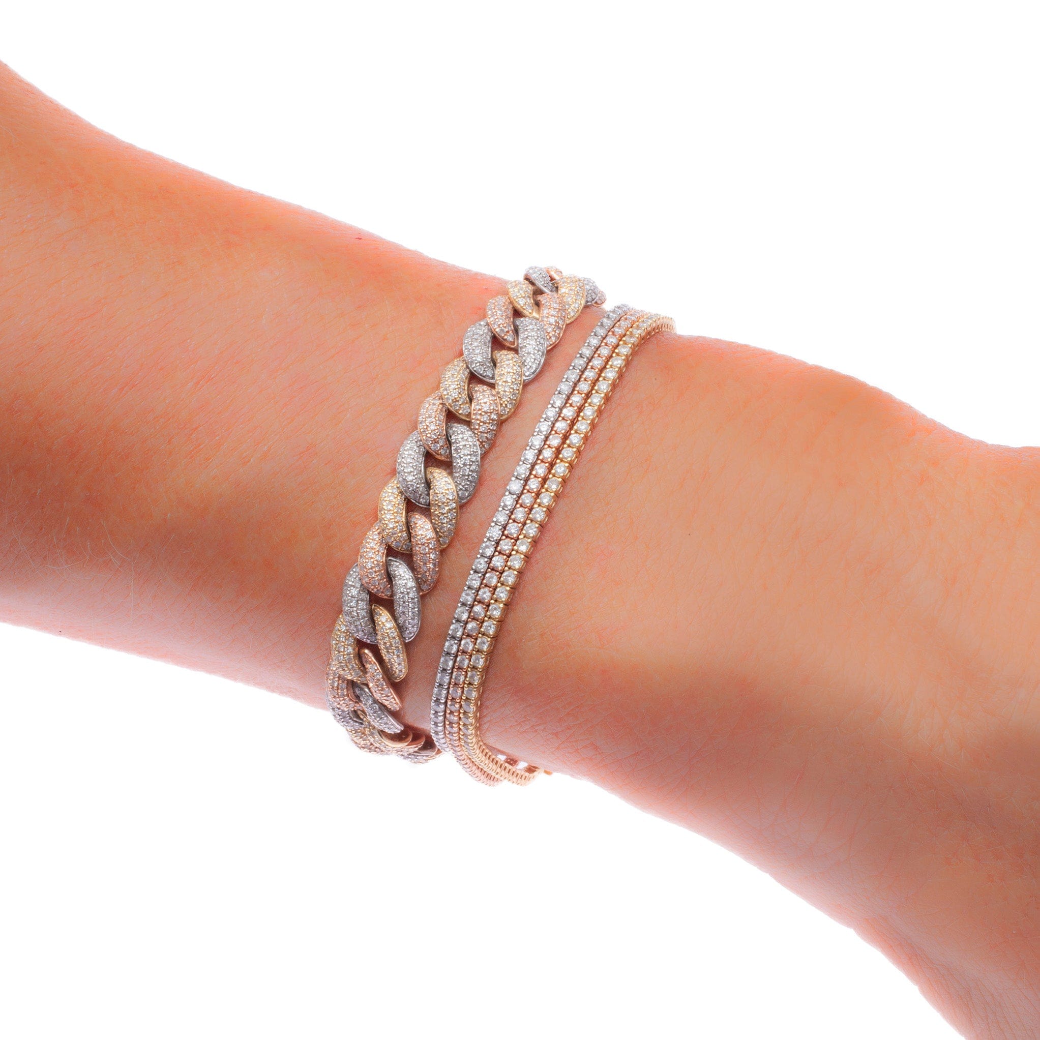 Bracelets Mini 14K Gold and Diamond Tennis Bracelet  1-1.3 ct 4-Prong Setting
