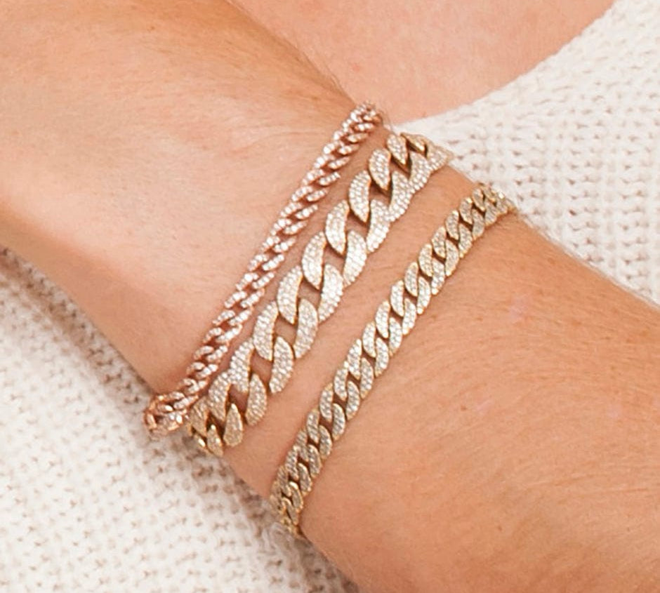 Bracelets Mini 14K Gold & Micro-Pave Diamonds Cuban Chain Bracelet Signature Piece
