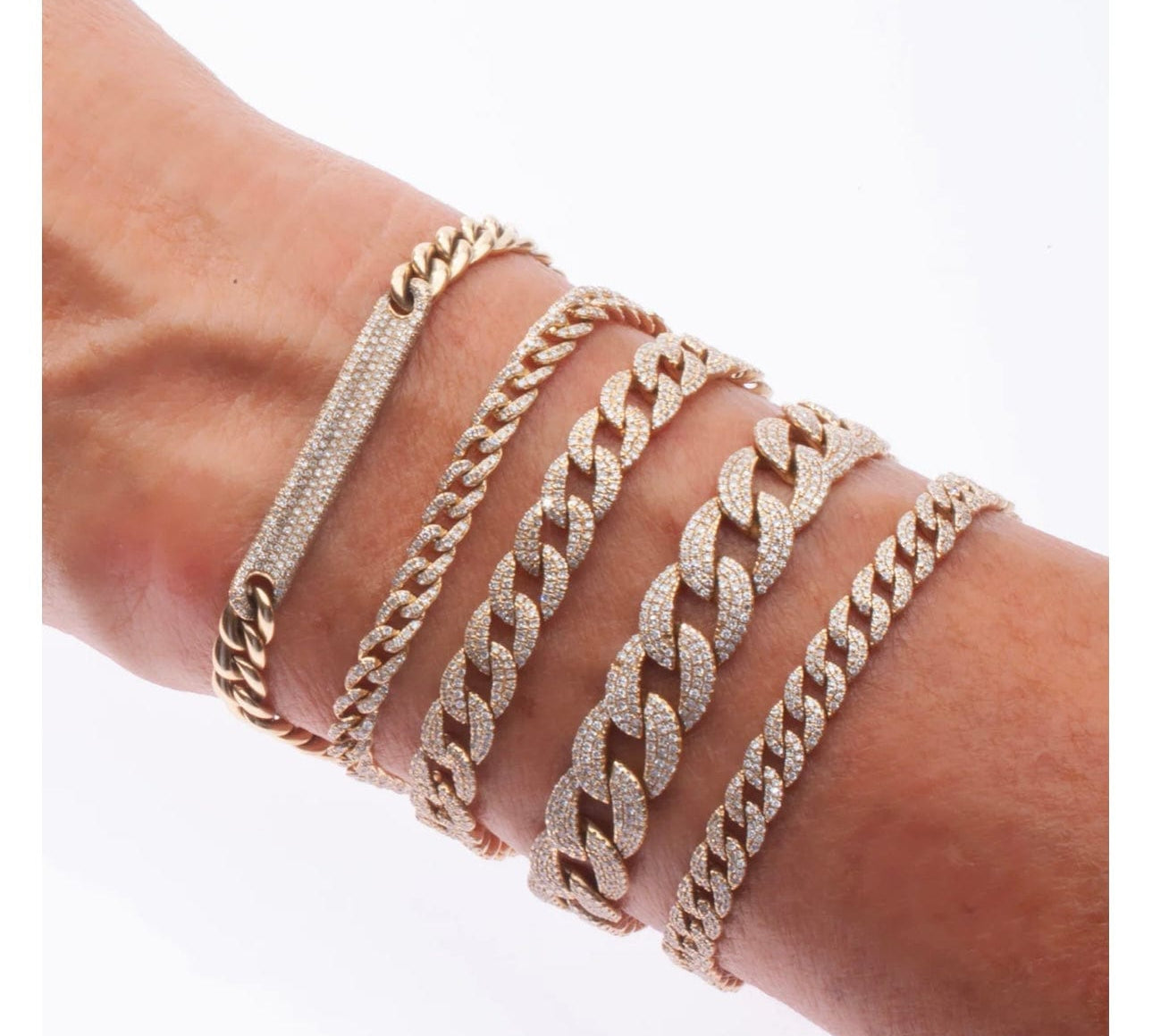 Bracelets Mini 14K Gold & Micro-Pave Diamonds Cuban Chain Bracelet Signature Piece