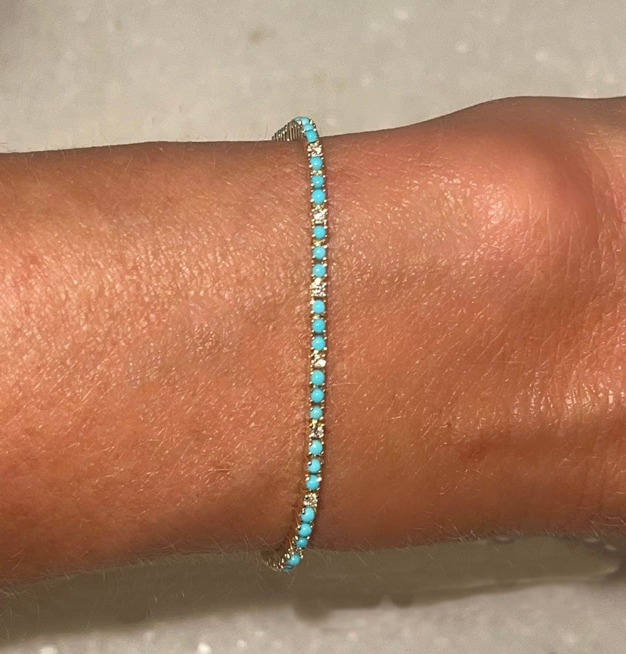 Turquoise and diamond bracelet hotsell