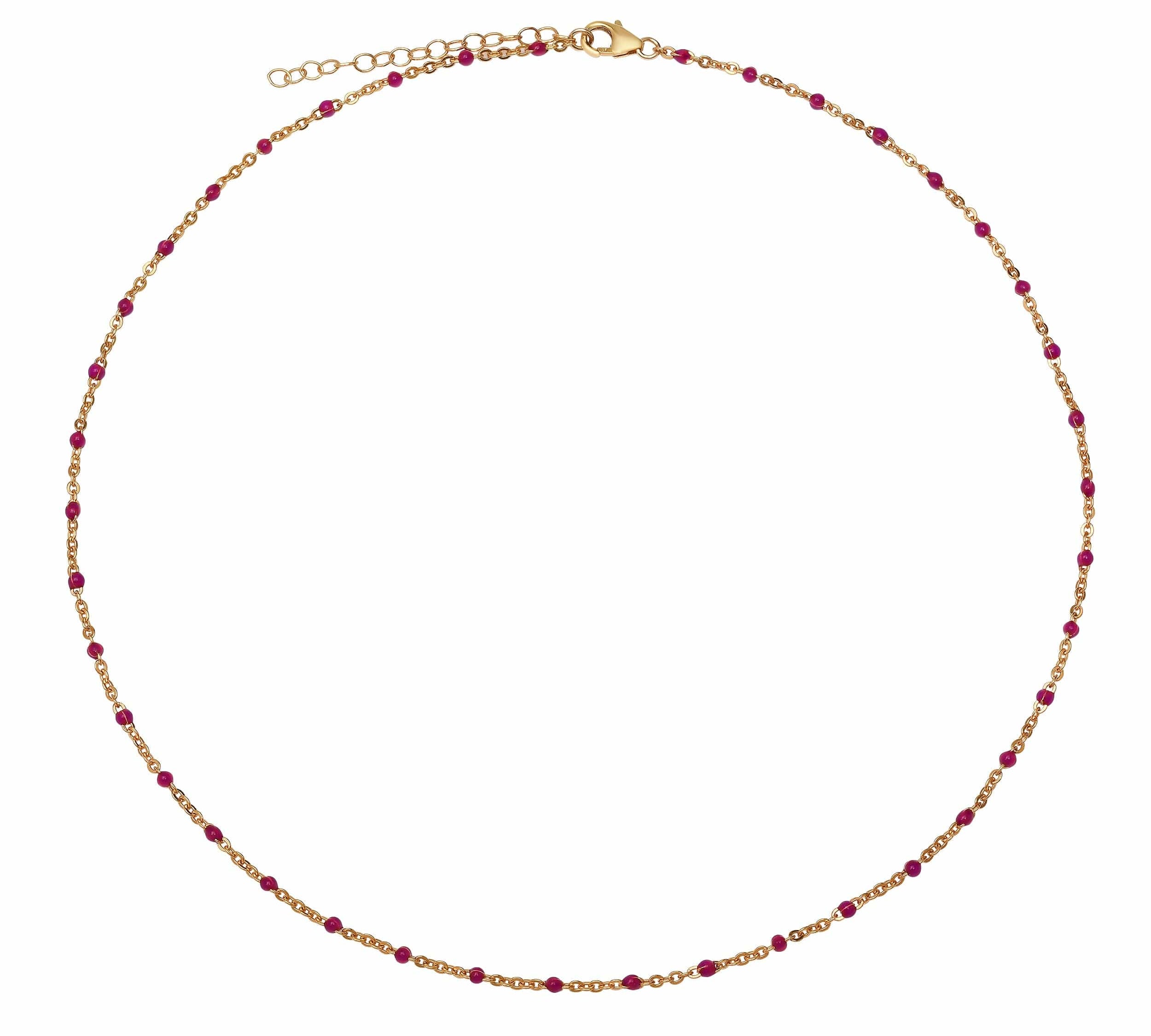 Bracelets Ruby Red Ruby Red Enamel Bead Necklace